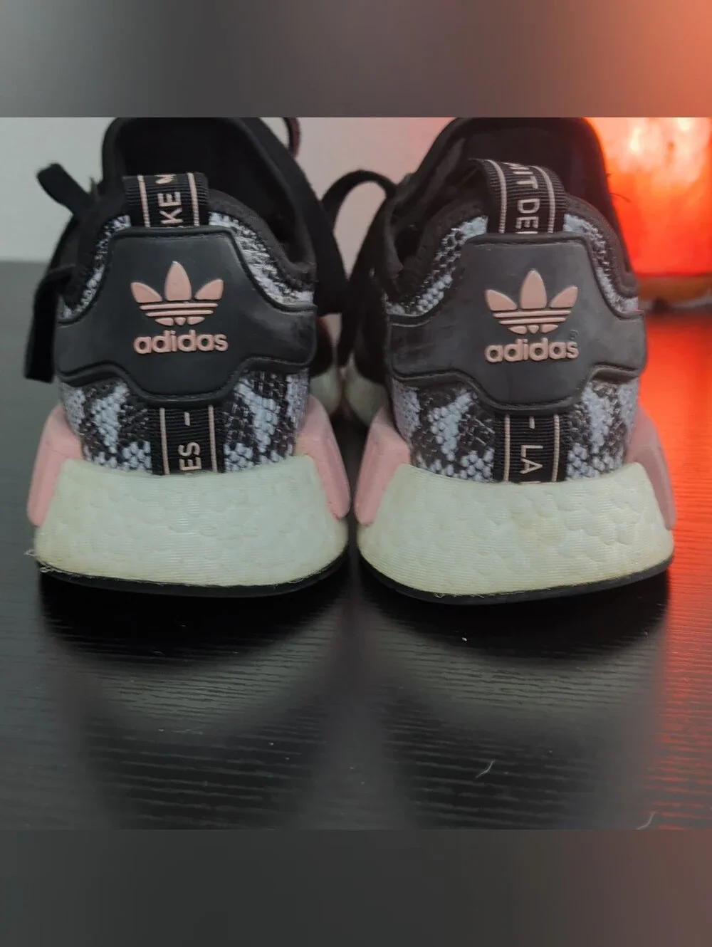 adidas Black Sneakers with Pink Highlights